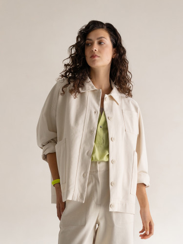 Undyed twill artist jacket