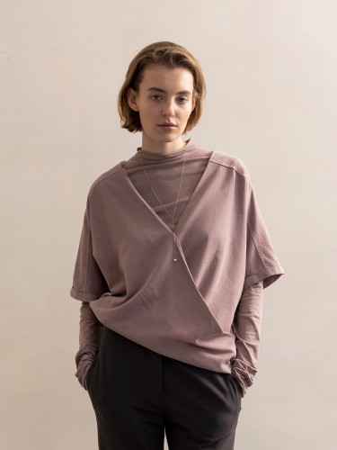 Two-way lyocell top s/s
