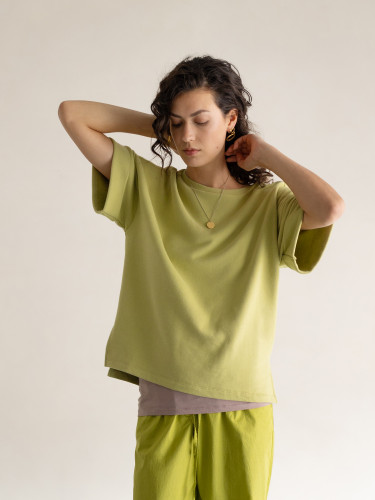 Short sleeve chunky sweat top